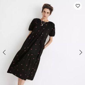 Madewell Short-Sleeve Cattail Tiered Dress in Amie Floral